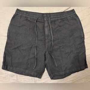 $168 NWOT John Varvatos Daryl Linen Shorts 36 Gray Men's Drawstring Casual Light